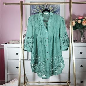 **SALE** Beautiful hollow pattern long shirt